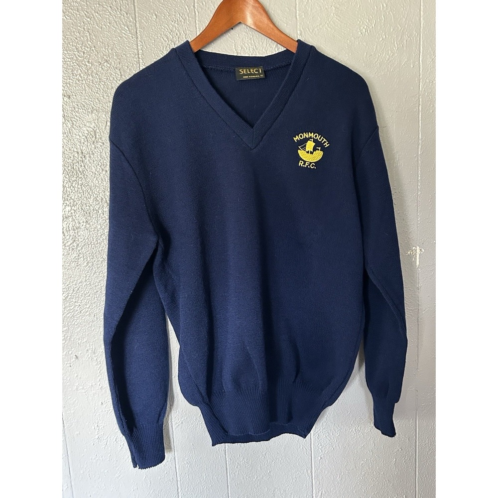 Monmouth R.F.C Rugby Football Club England South Wales Navy Blue Sweater Size S
